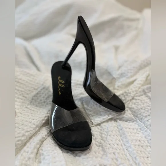 Women’s dancing heels Black Heels with Clear - Picture 2 of 8